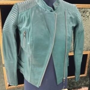 Ottimo Teal Leather Jacket for Women